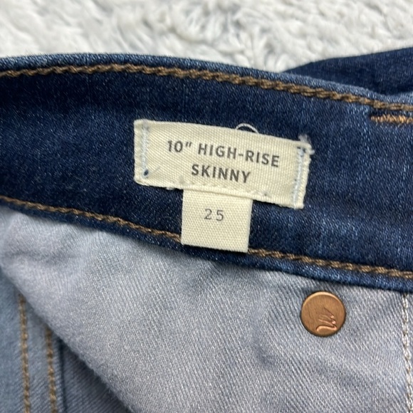 Madewell 10” high rise skinny Dark Denim Jeans with Raw hem size 25 - Picture 13 of 13